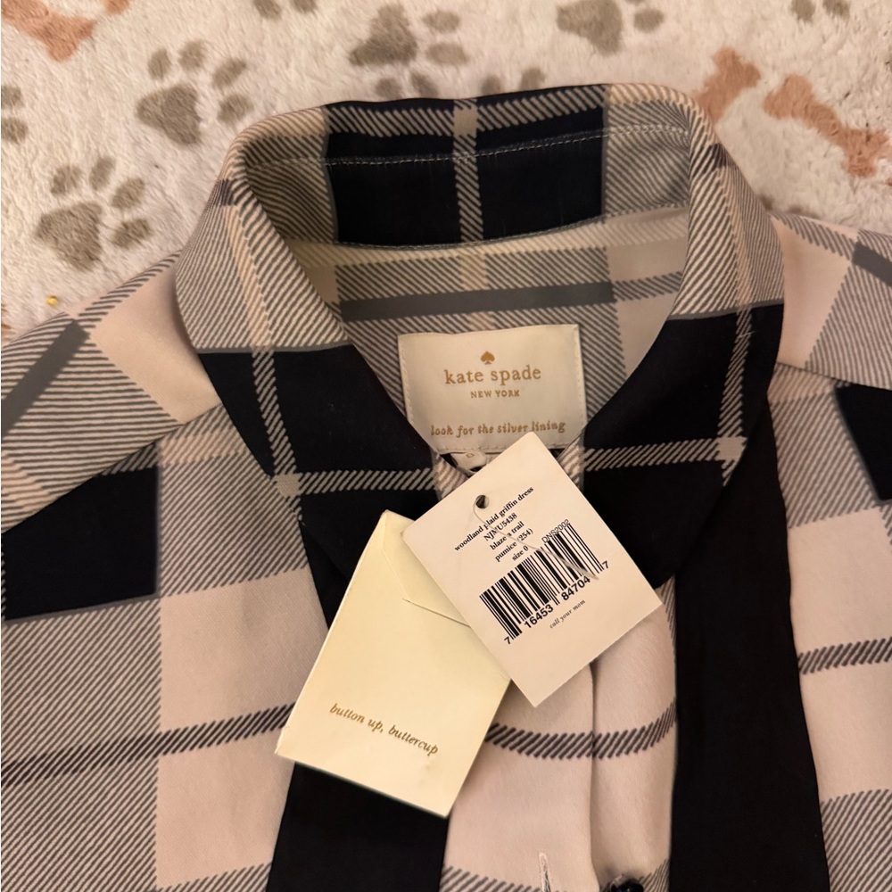 Kate Spade Black and Cream Checkered shirt dress